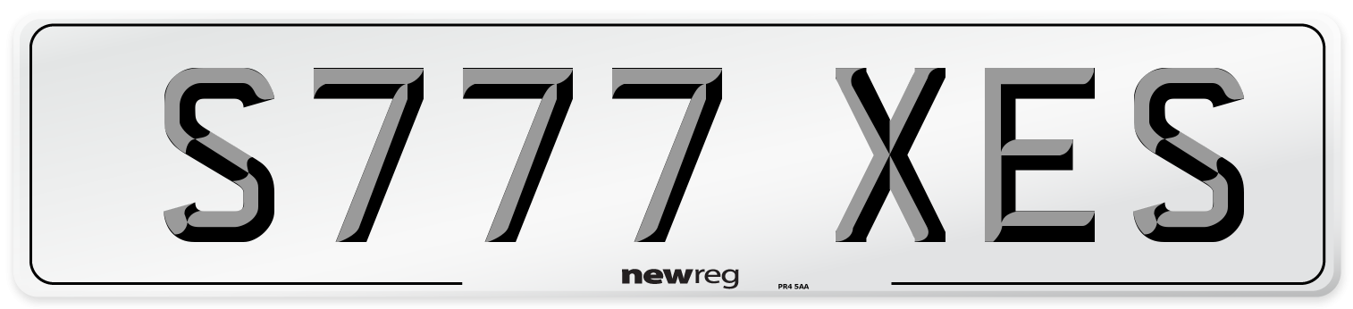 S777 XES Number Plate from New Reg